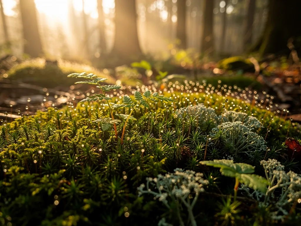 Makro tekstura mchu leśnego symbolizująca naturalną witalność
